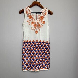 Tracy Reese  Embroidered Scarlet Navy Casual Cocktail Dress Size‎ 2